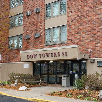 Dow Towers front facade